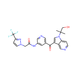 CC(C)(CO)n1cc(C(=O)c2cncc(NC(=O)Cn3ccc(C(F)(F)F)n3)c2)c2cnccc21 ZINC001772646784