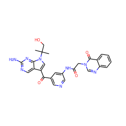 CC(C)(CO)n1cc(C(=O)c2cncc(NC(=O)Cn3cnc4ccccc4c3=O)c2)c2cnc(N)nc21 ZINC000169708060