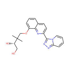 CC(C)(COc1cccc2ccc(-c3nnc4ccccn34)nc12)[C@@H](O)CO ZINC000096175105