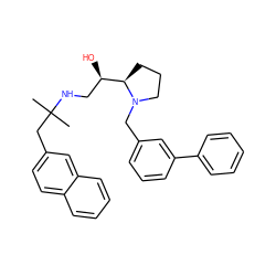 CC(C)(Cc1ccc2ccccc2c1)NC[C@@H](O)[C@H]1CCCN1Cc1cccc(-c2ccccc2)c1 ZINC000028564683