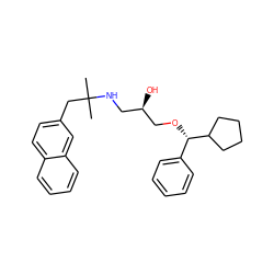 CC(C)(Cc1ccc2ccccc2c1)NC[C@@H](O)CO[C@@H](c1ccccc1)C1CCCC1 ZINC000049037456