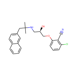 CC(C)(Cc1ccc2ccccc2c1)NC[C@@H](O)COc1cccc(Cl)c1C#N ZINC000003975668