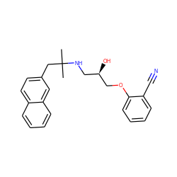 CC(C)(Cc1ccc2ccccc2c1)NC[C@@H](O)COc1ccccc1C#N ZINC000028564706