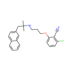 CC(C)(Cc1ccc2ccccc2c1)NCCCOc1cccc(Cl)c1C#N ZINC000028564678