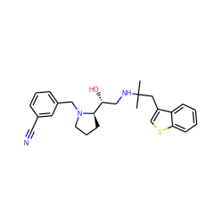 CC(C)(Cc1csc2ccccc12)NC[C@@H](O)[C@H]1CCCN1Cc1cccc(C#N)c1 ZINC000028564667