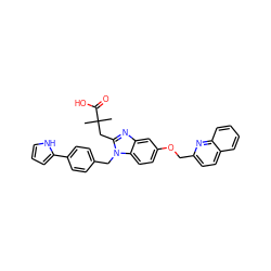 CC(C)(Cc1nc2cc(OCc3ccc4ccccc4n3)ccc2n1Cc1ccc(-c2ccc[nH]2)cc1)C(=O)O ZINC000226120542