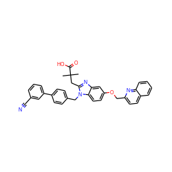 CC(C)(Cc1nc2cc(OCc3ccc4ccccc4n3)ccc2n1Cc1ccc(-c2cccc(C#N)c2)cc1)C(=O)O ZINC000226108222