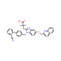 CC(C)(Cc1nc2cc(OCc3ccc4ccccc4n3)ccc2n1Cc1ccc(-c2ccccc2C#N)cc1)C(=O)O ZINC000226128405
