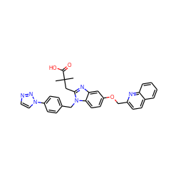 CC(C)(Cc1nc2cc(OCc3ccc4ccccc4n3)ccc2n1Cc1ccc(-n2ccnn2)cc1)C(=O)O ZINC000217350702