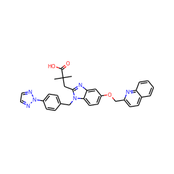 CC(C)(Cc1nc2cc(OCc3ccc4ccccc4n3)ccc2n1Cc1ccc(-n2nccn2)cc1)C(=O)O ZINC000226104937
