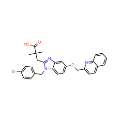 CC(C)(Cc1nc2cc(OCc3ccc4ccccc4n3)ccc2n1Cc1ccc(Br)cc1)C(=O)O ZINC000219379924