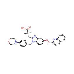 CC(C)(Cc1nc2cc(OCc3ccc4ccccc4n3)ccc2n1Cc1ccc(N2CCOCC2)cc1)C(=O)O ZINC000217360722