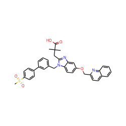 CC(C)(Cc1nc2cc(OCc3ccc4ccccc4n3)ccc2n1Cc1cccc(-c2ccc(S(C)(=O)=O)cc2)c1)C(=O)O ZINC000226104494