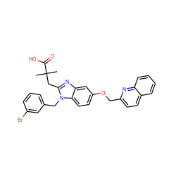 CC(C)(Cc1nc2cc(OCc3ccc4ccccc4n3)ccc2n1Cc1cccc(Br)c1)C(=O)O ZINC000219430893