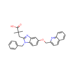 CC(C)(Cc1nc2cc(OCc3ccc4ccccc4n3)ccc2n1Cc1ccccc1)C(=O)O ZINC000219463793