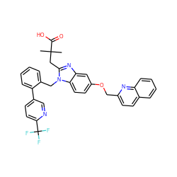 CC(C)(Cc1nc2cc(OCc3ccc4ccccc4n3)ccc2n1Cc1ccccc1-c1ccc(C(F)(F)F)nc1)C(=O)O ZINC000226104378