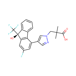 CC(C)(Cn1cc(-c2cc(F)cc3c2-c2ccccc2[C@@]3(O)C(F)(F)F)cn1)C(=O)O ZINC000144907920