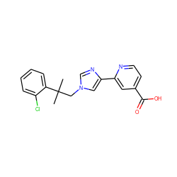 CC(C)(Cn1cnc(-c2cc(C(=O)O)ccn2)c1)c1ccccc1Cl ZINC000225944974