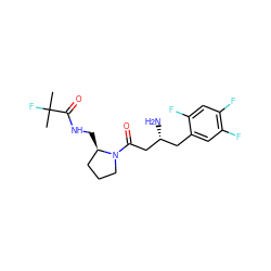 CC(C)(F)C(=O)NC[C@@H]1CCCN1C(=O)C[C@H](N)Cc1cc(F)c(F)cc1F ZINC000043010760