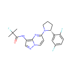 CC(C)(F)C(=O)Nc1cnn2ccc(N3CCC[C@@H]3c3cc(F)ccc3F)nc12 ZINC000118402065