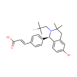 CC(C)(F)CN1[C@H](c2ccc(/C=C/C(=O)O)cc2)c2ccc(O)cc2CC1(C)C ZINC000653730859