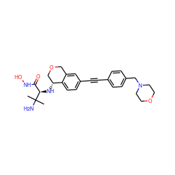 CC(C)(N)[C@H](N[C@@H]1COCc2cc(C#Cc3ccc(CN4CCOCC4)cc3)ccc21)C(=O)NO ZINC001772634609