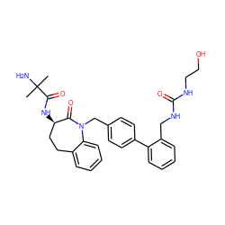 CC(C)(N)C(=O)N[C@@H]1CCc2ccccc2N(Cc2ccc(-c3ccccc3CNC(=O)NCCO)cc2)C1=O ZINC000028876742