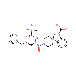 CC(C)(N)C(=O)N[C@H](CCCc1ccccc1)C(=O)N1CCC2(CC1)C[C@@H](C(=O)O)c1ccccc12 ZINC000026387583