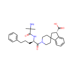 CC(C)(N)C(=O)N[C@H](CCCc1ccccc1)C(=O)N1CCC2(CC1)C[C@H](C(=O)O)c1ccccc12 ZINC000026399348