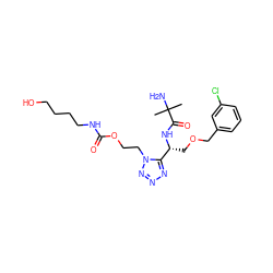 CC(C)(N)C(=O)N[C@H](COCc1cccc(Cl)c1)c1nnnn1CCOC(=O)NCCCCO ZINC000029041199