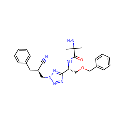 CC(C)(N)C(=O)N[C@H](COCc1ccccc1)c1nnn(C[C@H](C#N)Cc2ccccc2)n1 ZINC000029127410