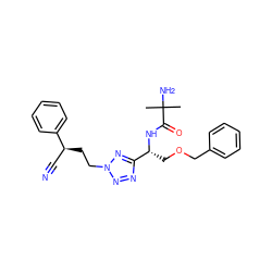 CC(C)(N)C(=O)N[C@H](COCc1ccccc1)c1nnn(CC[C@@H](C#N)c2ccccc2)n1 ZINC000029127356