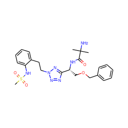 CC(C)(N)C(=O)N[C@H](COCc1ccccc1)c1nnn(CCc2ccccc2NS(C)(=O)=O)n1 ZINC000028825032