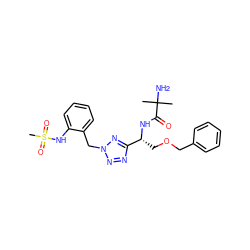 CC(C)(N)C(=O)N[C@H](COCc1ccccc1)c1nnn(Cc2ccccc2NS(C)(=O)=O)n1 ZINC000028825013