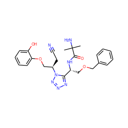 CC(C)(N)C(=O)N[C@H](COCc1ccccc1)c1nnnn1[C@H](CC#N)COc1ccccc1O ZINC000029127224