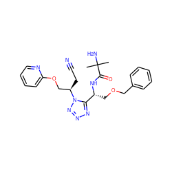 CC(C)(N)C(=O)N[C@H](COCc1ccccc1)c1nnnn1[C@H](CC#N)COc1ccccn1 ZINC000003966737