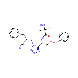 CC(C)(N)C(=O)N[C@H](COCc1ccccc1)c1nnnn1C[C@H](C#N)Cc1ccccc1 ZINC000029127415