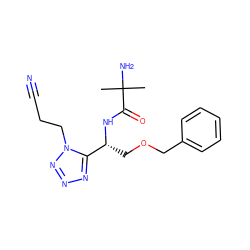 CC(C)(N)C(=O)N[C@H](COCc1ccccc1)c1nnnn1CCC#N ZINC000001549328