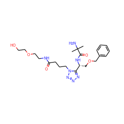 CC(C)(N)C(=O)N[C@H](COCc1ccccc1)c1nnnn1CCCC(=O)NCCOCCO ZINC000003993777