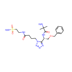 CC(C)(N)C(=O)N[C@H](COCc1ccccc1)c1nnnn1CCCC(=O)NCCS(N)(=O)=O ZINC000029049993