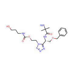 CC(C)(N)C(=O)N[C@H](COCc1ccccc1)c1nnnn1CCOC(=O)NCCCO ZINC000014977486