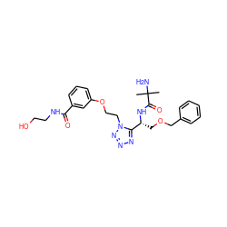 CC(C)(N)C(=O)N[C@H](COCc1ccccc1)c1nnnn1CCOc1cccc(C(=O)NCCO)c1 ZINC000029049976