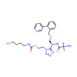 CC(C)(N)C(=O)N[C@H](COCc1ccccc1-c1cccnc1)c1nnnn1CCOC(=O)NCCCCO ZINC000029041224