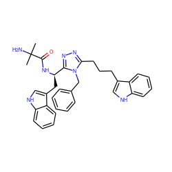 CC(C)(N)C(=O)N[C@H](Cc1c[nH]c2ccccc12)c1nnc(CCCc2c[nH]c3ccccc23)n1Cc1ccccc1 ZINC000028637119