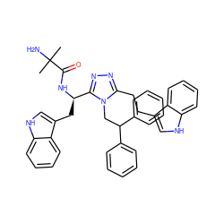 CC(C)(N)C(=O)N[C@H](Cc1c[nH]c2ccccc12)c1nnc(CCc2c[nH]c3ccccc23)n1CC(c1ccccc1)c1ccccc1 ZINC000036349210