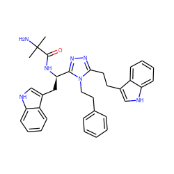 CC(C)(N)C(=O)N[C@H](Cc1c[nH]c2ccccc12)c1nnc(CCc2c[nH]c3ccccc23)n1CCc1ccccc1 ZINC000036349200