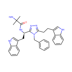 CC(C)(N)C(=O)N[C@H](Cc1c[nH]c2ccccc12)c1nnc(CCc2c[nH]c3ccccc23)n1Cc1ccccc1 ZINC000014970374