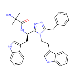 CC(C)(N)C(=O)N[C@H](Cc1c[nH]c2ccccc12)c1nnc(Cc2ccccc2)n1CCc1c[nH]c2ccccc12 ZINC000028636649