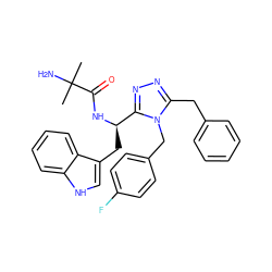 CC(C)(N)C(=O)N[C@H](Cc1c[nH]c2ccccc12)c1nnc(Cc2ccccc2)n1Cc1ccc(F)cc1 ZINC000028635414