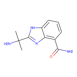 CC(C)(N)c1nc2c(C(N)=O)cccc2[nH]1 ZINC000036470975